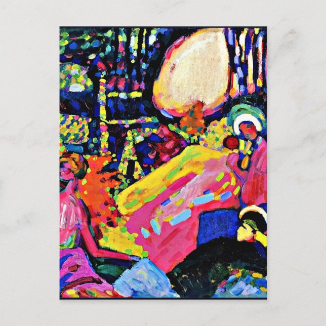 Postal Kandinsky - Sonido blanco, pintura famosa, (Anverso)