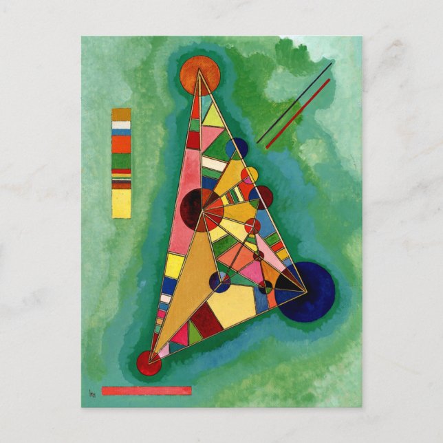 Postal Kandinsky - Triángulo multicolor (Anverso)