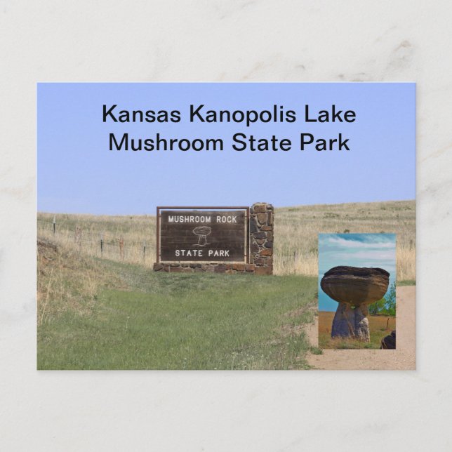 Postal Kanopolis Lake Mushroom State Park POST CARTA (Anverso)