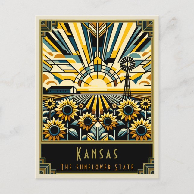 Postal Kansas | Art Deco (Anverso)