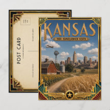Kansas Arte Deco Antiguo Edad de Oro