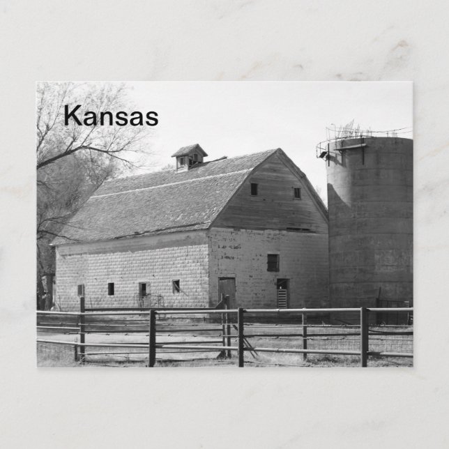 Postal Kansas Barn y Silo (Anverso)