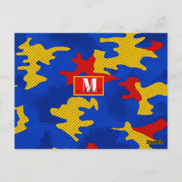 Postal Kansas Blue Red Yellow Vibrant Camo Pattern