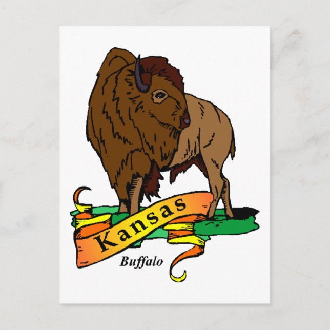 Postal Kansas Buffalo (Anverso)