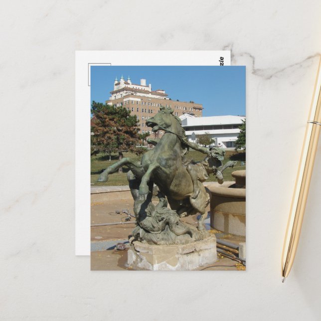 Postal Kansas City Fountain Horse in Autumm (Anverso/Reverso In Situ)