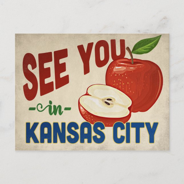 Postal Kansas City Missouri Apple - Viajes de época (Anverso)