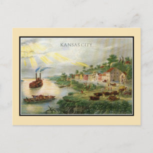 Postal Kansas City MO 1850 (constituida como ciudad)