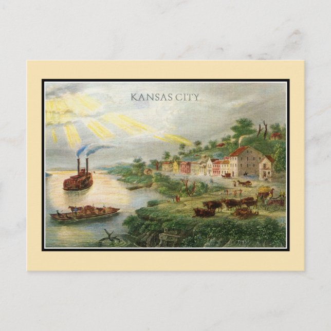 Postal Kansas City MO 1850 (constituida como ciudad) (Anverso)