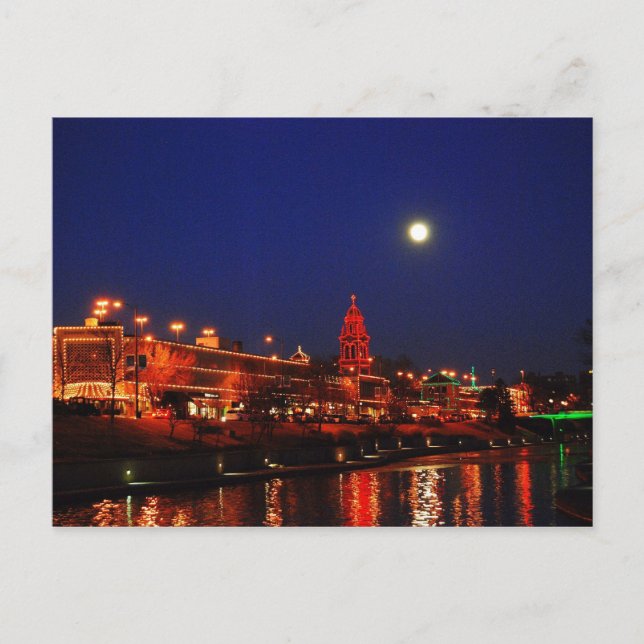 Postal Kansas City Plaza Se Ilumina Bajo La Luna Llena (Anverso)