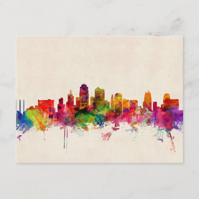 Postal Kansas City Skyline Cityscape (Anverso)