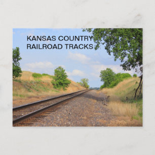 Postal Kansas Country Railroad Tracks POST CARD