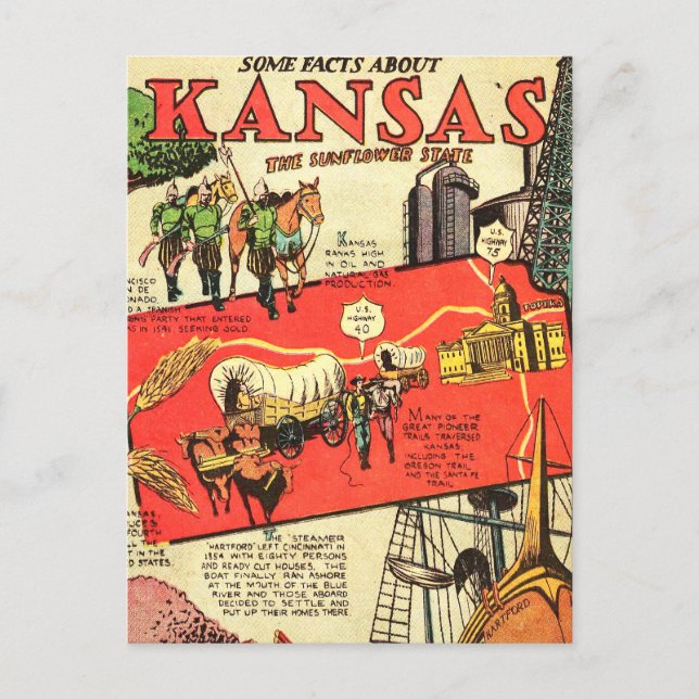 Postal Kansas, el estado del girasol (Anverso)