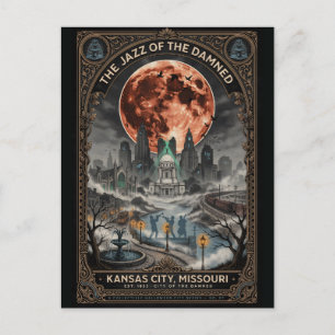 Postal Kansas embrujado, Missouri Viajes de terror vintag
