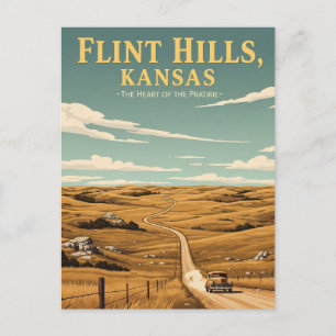 Postal Kansas Flint Hills Travel Souvenir