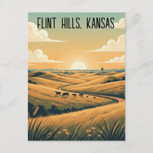 Postal Kansas Flint Hills Travel Souvenir