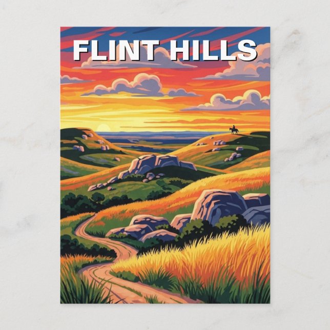 Postal Kansas Flint Hills Travel Souvenir (Anverso)