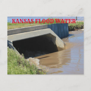 Postal Kansas Flood water POST CARD