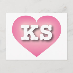 Postal Kansas Pink Fade Heart - Amo el KS