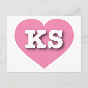 Postal Kansas Pink Heart - Amo a KS