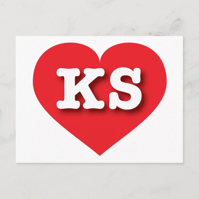 Postal Kansas Red Heart - Amo el KS (Anverso)