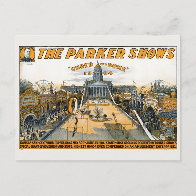 Postal Kansas Semicentenario. Fundamentos de la Casa de G (Anverso)