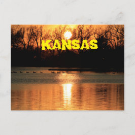 Postal Kansas Sunset con Reflection POST CARD