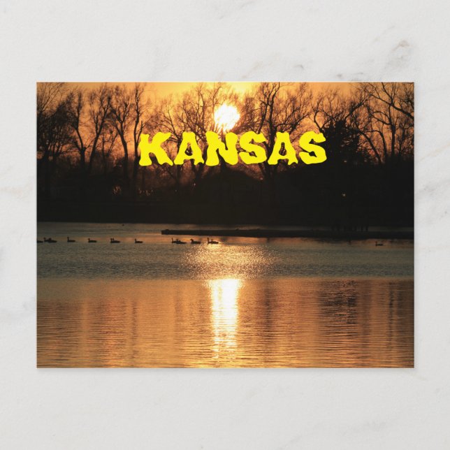 Postal Kansas Sunset con Reflection POST CARD (Anverso)