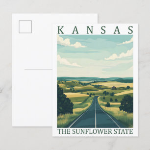 Postal Kansas the Sunflower State USA Travel Place