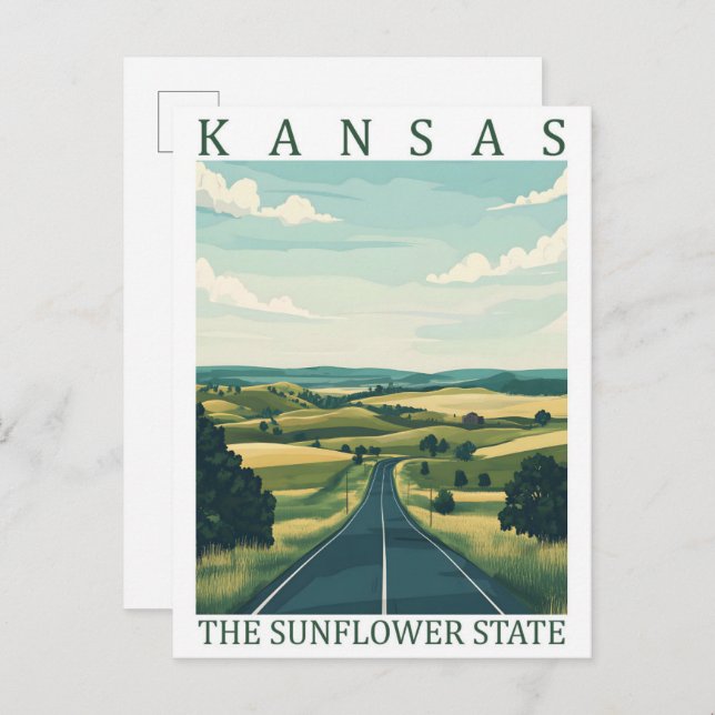 Postal Kansas the Sunflower State USA Travel Place (Anverso / Reverso)