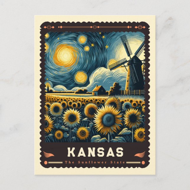 Postal Kansas | Vincent Van Gogh Inspired (Anverso)