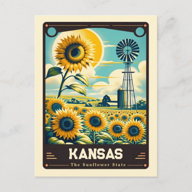 Postal Kansas | Vintage patriótico (Anverso)