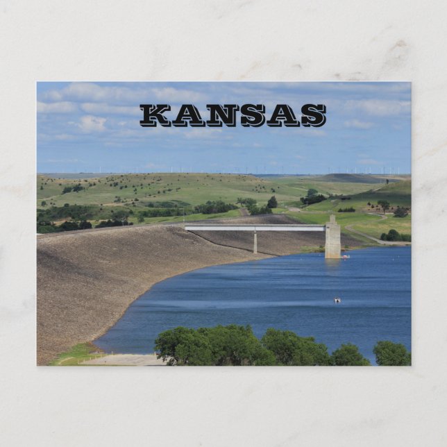 Postal Kansas Wilson Lake South of Lucas Ks Post Card Car (Anverso)