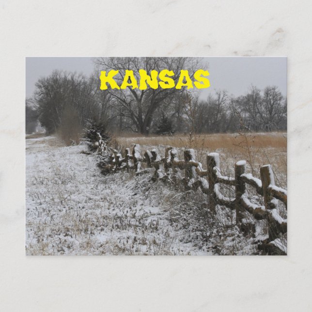 Postal Kansas Winter Wonder Land Post Card. (Anverso)