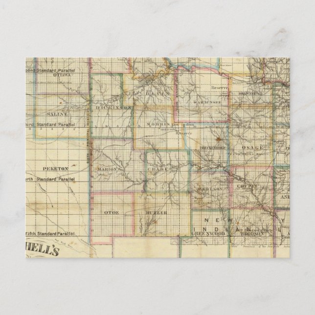 Postal Kansas y las minas de oro (Anverso)