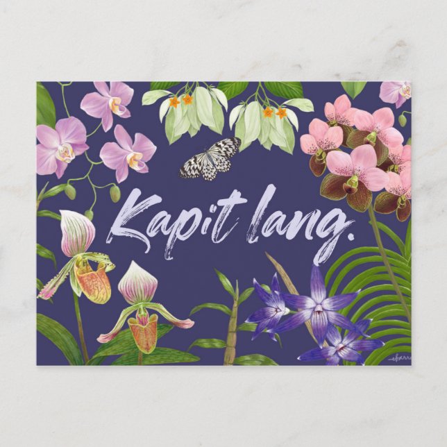 Postal "Kapit lang" (Colgar ahí) Motivación filipina (Anverso)
