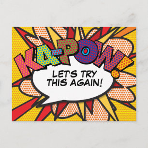 Postal KAPOW Cambio de Fecha de Comic Libro Arte Pop
