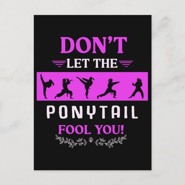 Postal Karate Chica Gracioso Black Belt Taekwondo (Anverso)