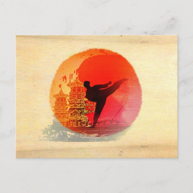 Postal karate man Postcard (Anverso)