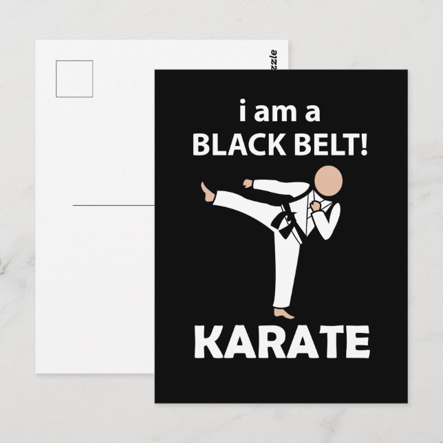 Postal Karate soy un cinturón negro de karate (Anverso / Reverso)