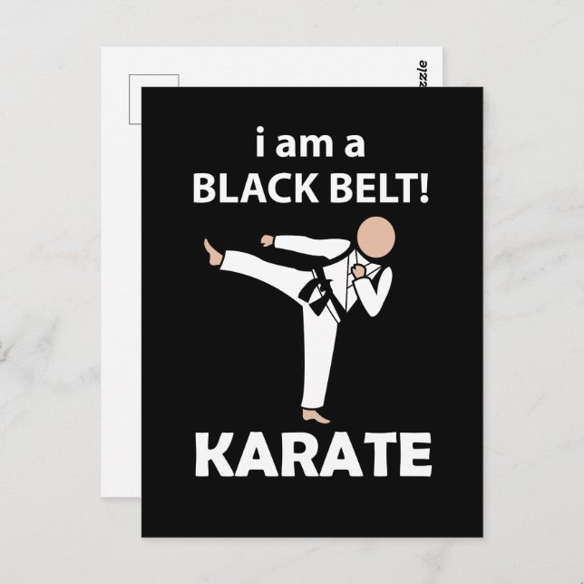 Postal Karate, soy un Karate del Cinturón Negro (Anverso / Reverso)
