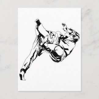 Postal Karate y un judo. Técnicas de lanzamientos