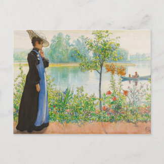Postal Karin en la costa por Carl Larsson (1908)