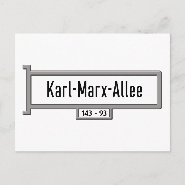 Postal Karl-Marx-Allee, Rótulo Callejero de Berlín (Anverso)
