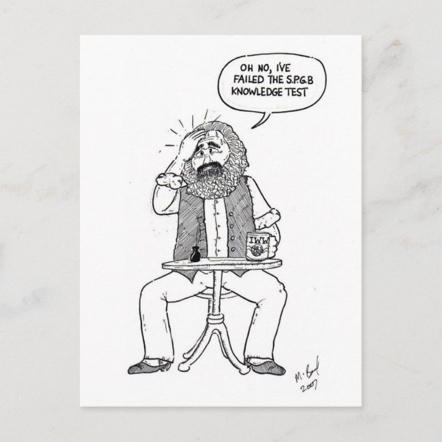 Postal Karl Marx falló en la prueba SPGB (Anverso)