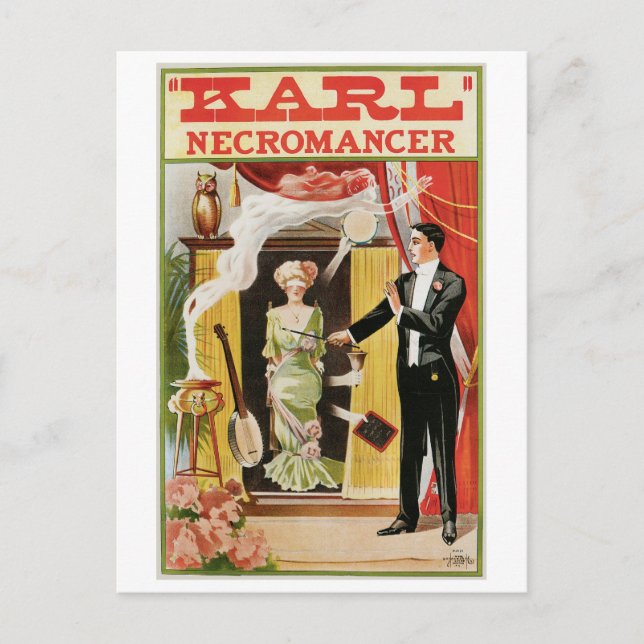 Postal Karl ~ Necromancer Magicie Vintage Magic Act (Anverso)