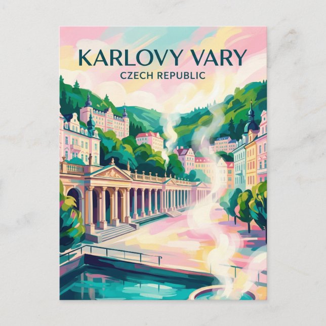 Postal Karlovy Vary República Checa (Anverso)