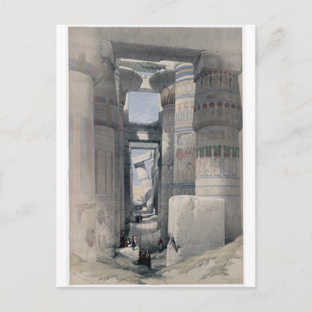 Postal Karnak - Dromos o primera corte del templo (Anverso)