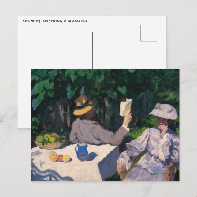 Postal Károly Ferenczy - Mañana Soleada (Anverso / Reverso)