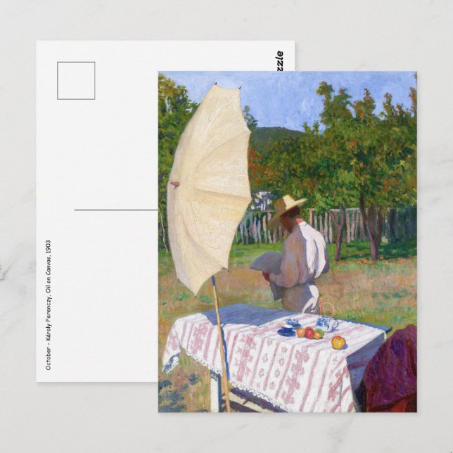 Postal Károly Ferenczy - Octubre (Anverso / Reverso)