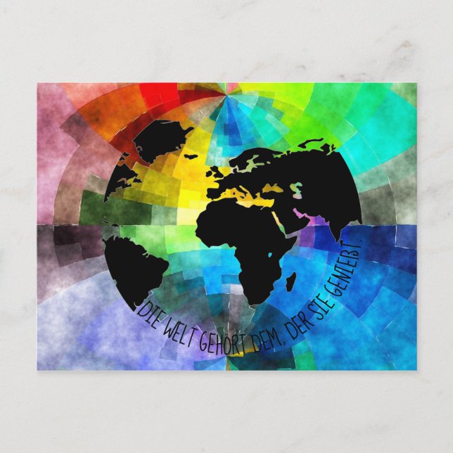 Postal Karte "Die Welt gehört dem, der sie genießt". (Anverso)